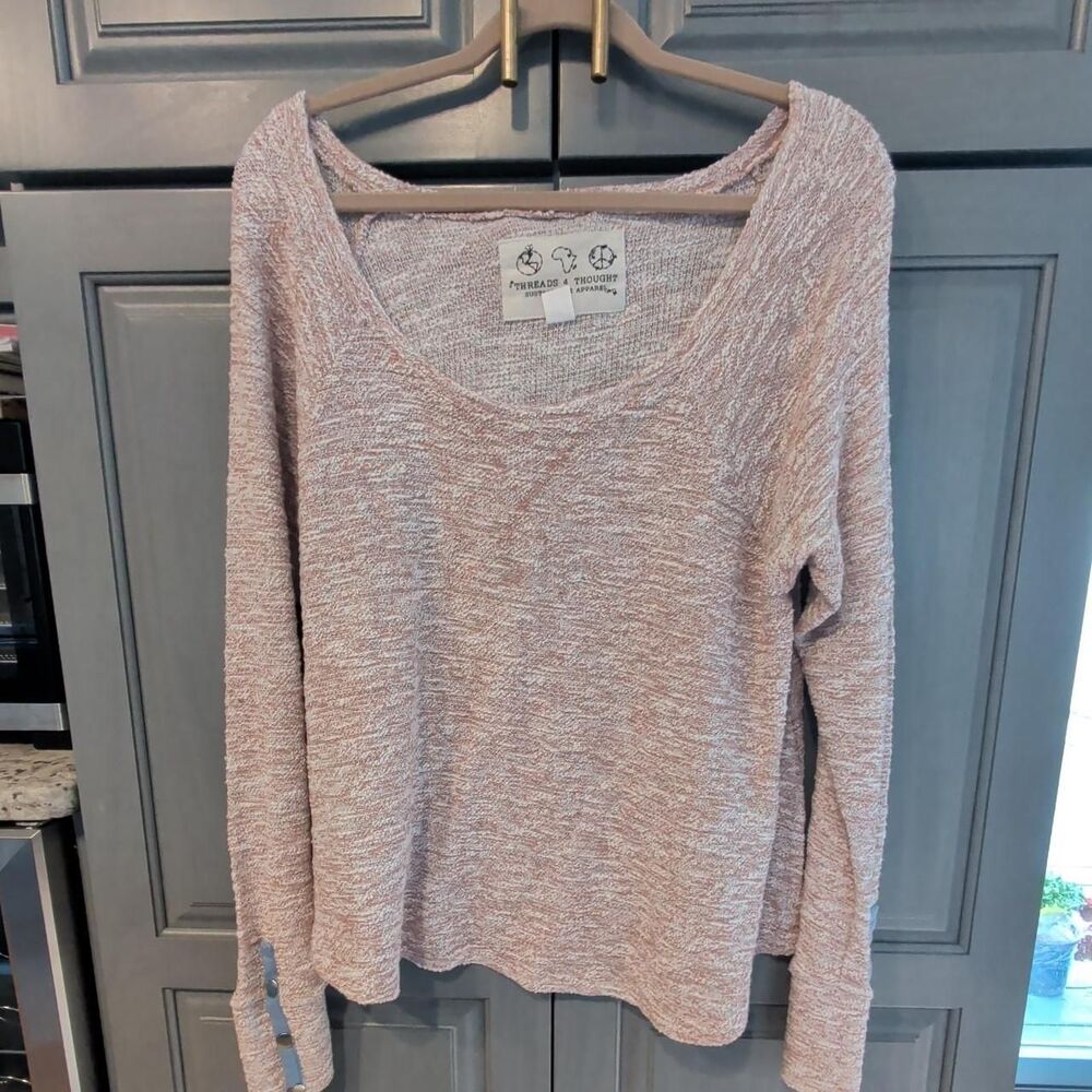 Threads-4-thought Women's Pink and White Jumper